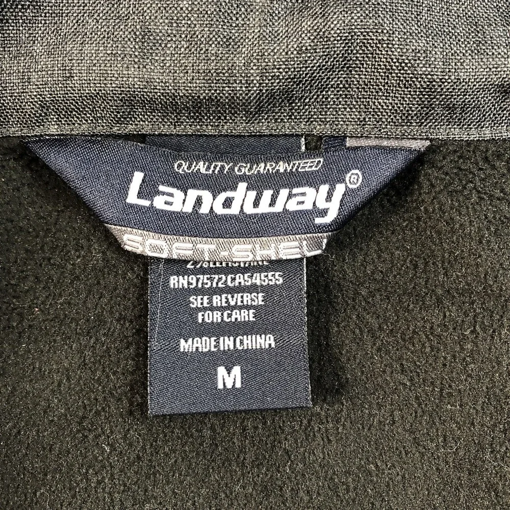 Landway Mens Size M Medium‎ Full Zip Flash Soft Shell Jacket Gray Insulated